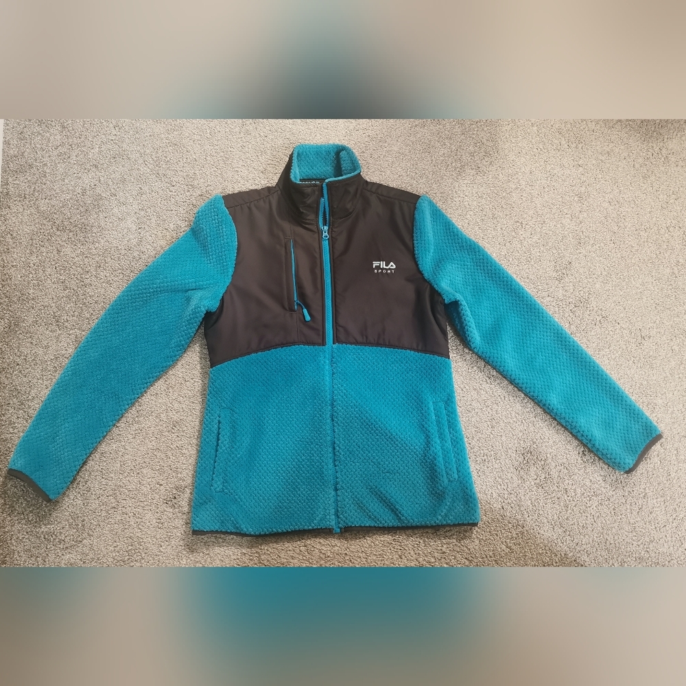 Fila teal zip-up jacket size S